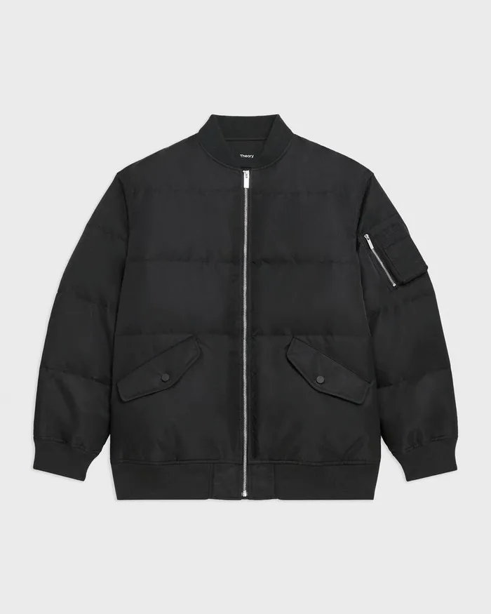 Women Outerwear Theory Flight Puffer Jacket In Recycled Nylon Black