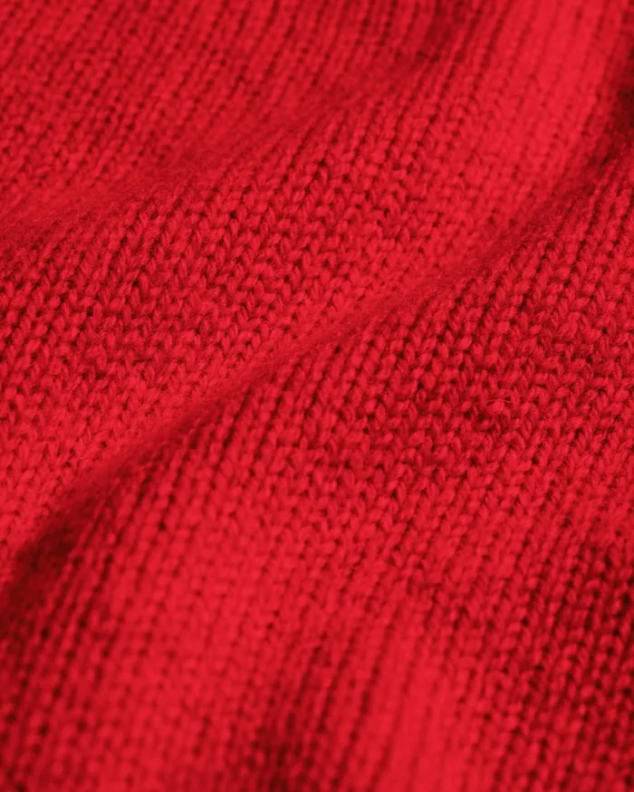 Women Oversized Merino Wool Crew Scarlet Red Colorful Standard Knit Sweaters