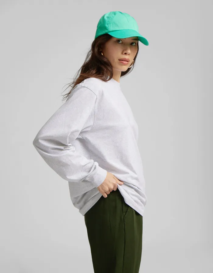 Women Oversized Organic LS TShirt 8211 Navy Blue TShirts Colorfulstandard
