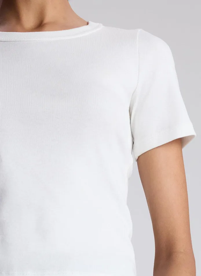 Women Paloma Cotton Rib Baby Tee White ALC Tees and Tanks