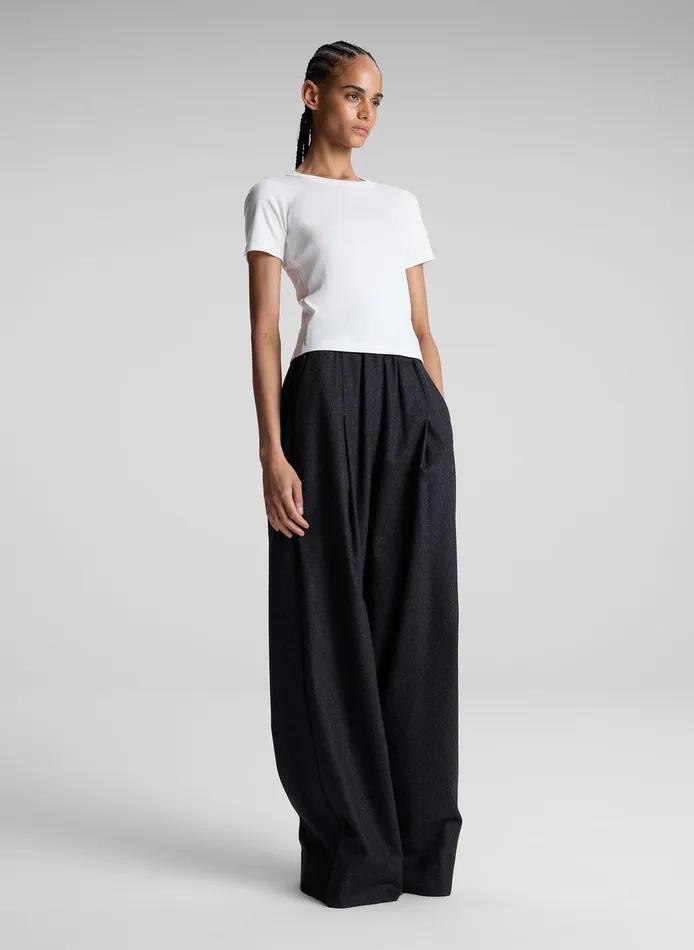 Women Paloma Cotton Rib Baby Tee White ALC Tees and Tanks