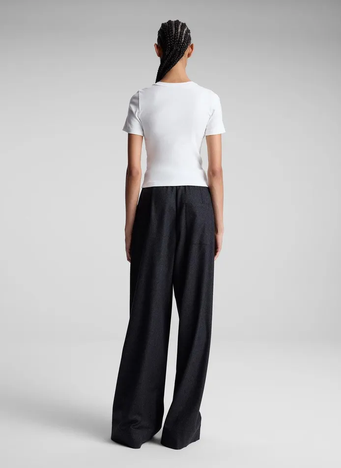 Women Paloma Cotton Rib Baby Tee White ALC Tees and Tanks
