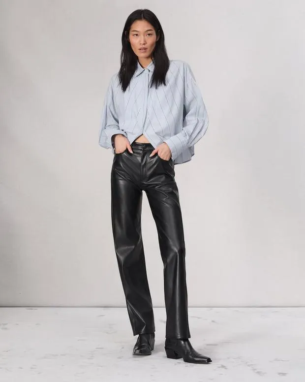 Women Pants Rag and Bone Harlow Faux Leather Pant Black