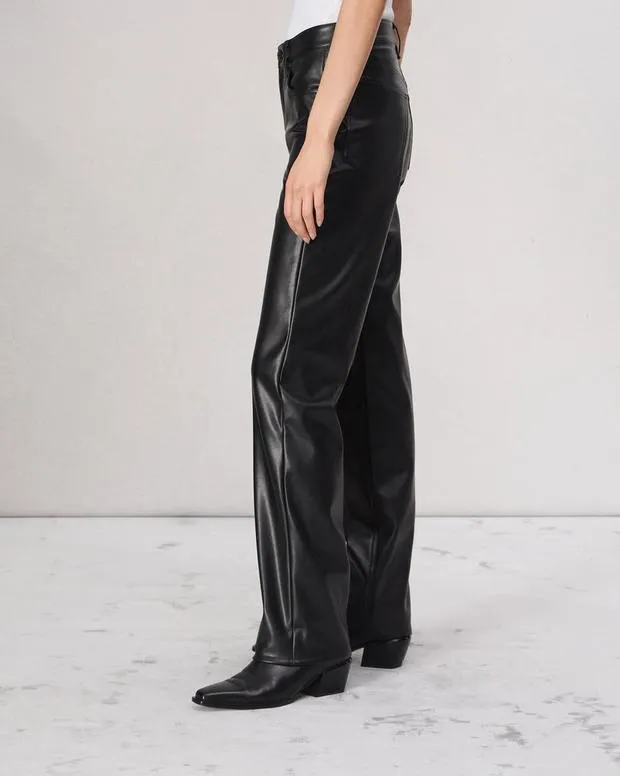 Women Pants Rag and Bone Harlow Faux Leather Pant Black