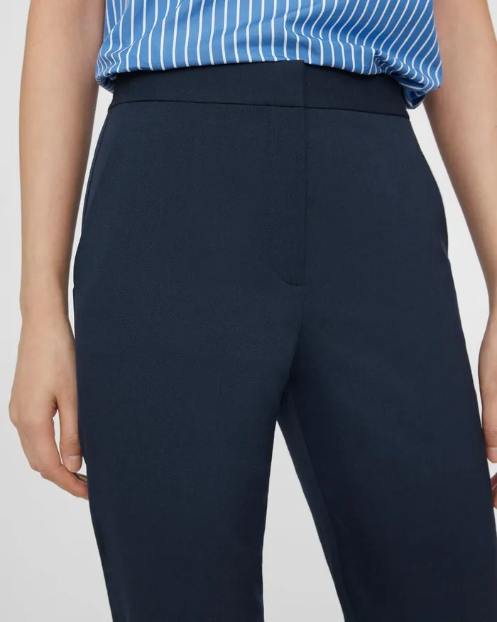 Women Pants Theory Fitted Pant In Textured Gabardine Baltic