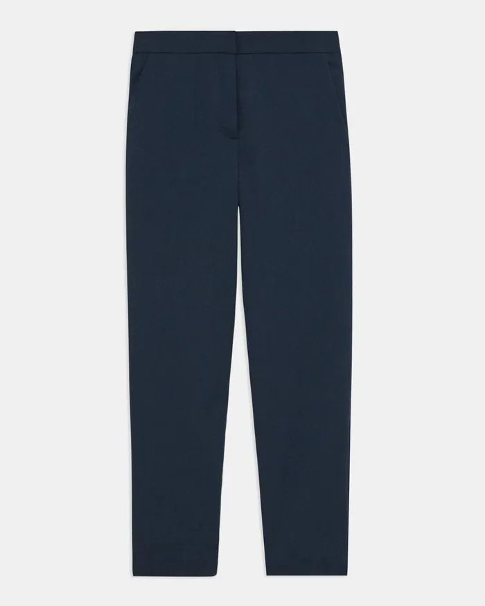 Women Pants Theory Fitted Pant In Textured Gabardine Baltic