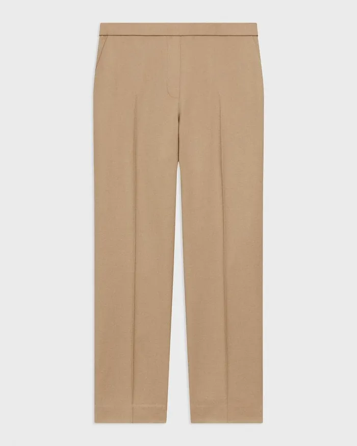 Women Pants Theory Treeca PullOn Pant In Sleek Flannel New Camel