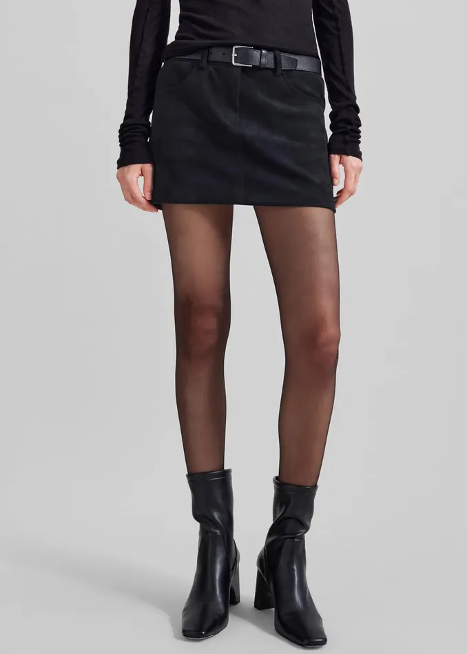 Women Peoria Faux Suede Mini Skirt 8211 Black The Frankie Shop Bottoms