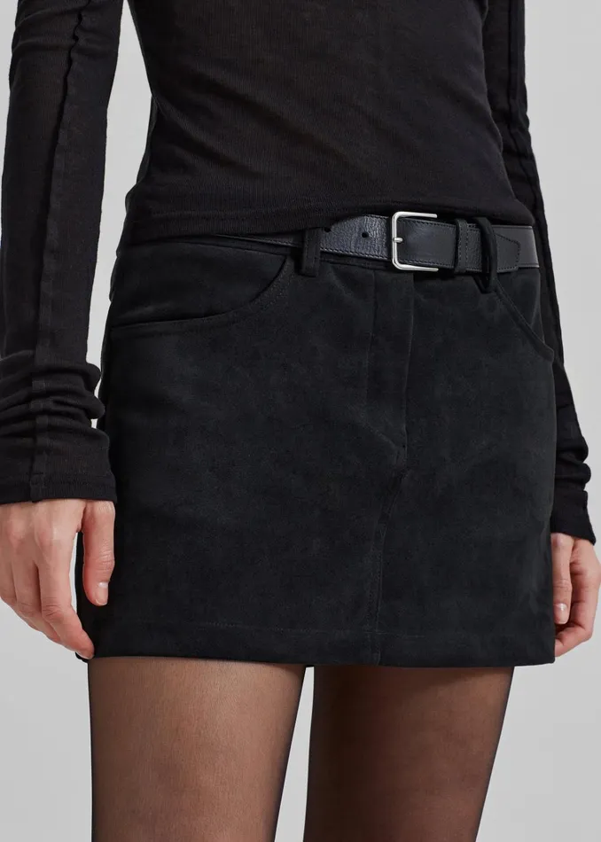 Women Peoria Faux Suede Mini Skirt 8211 Black The Frankie Shop Bottoms