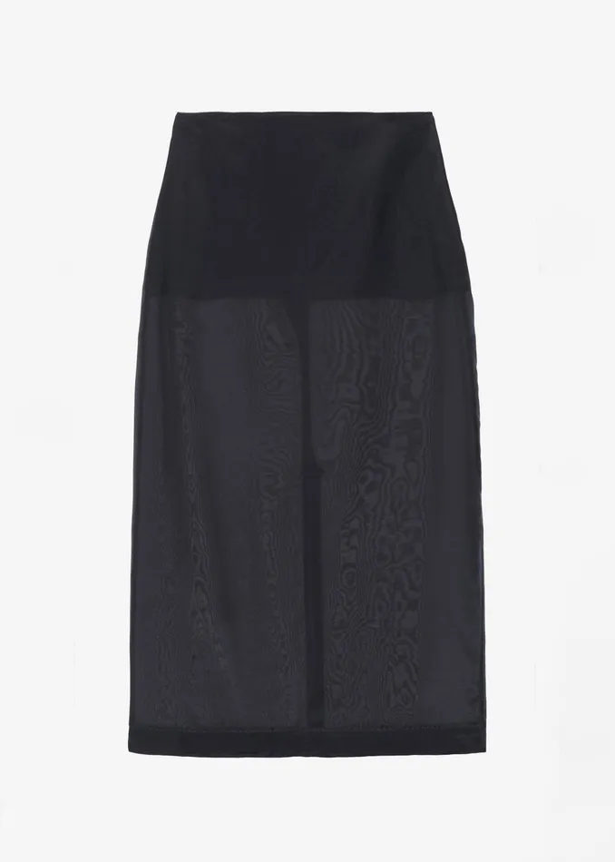 Women Peri Sheer Midi Skirt 8211 Black The Frankie Shop Bottoms