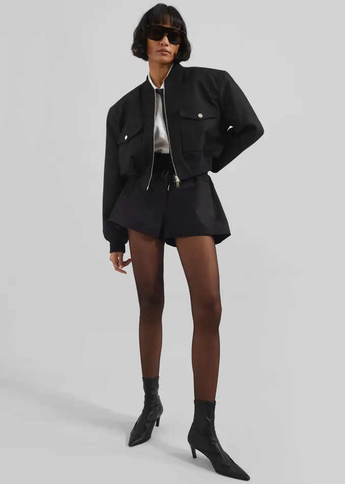 Women Pomona Shorts 8211 Black The Frankie Shop Bottoms