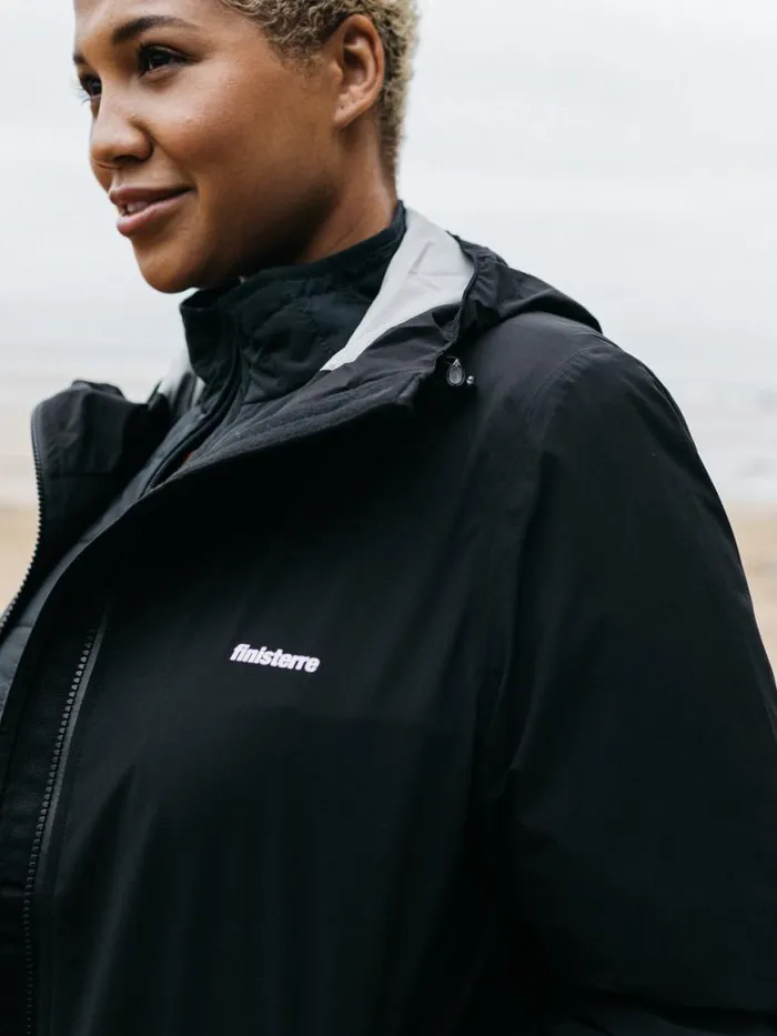 Women Rainbird Waterproof Jacket Black Finisterre Jackets Coats and Gilets