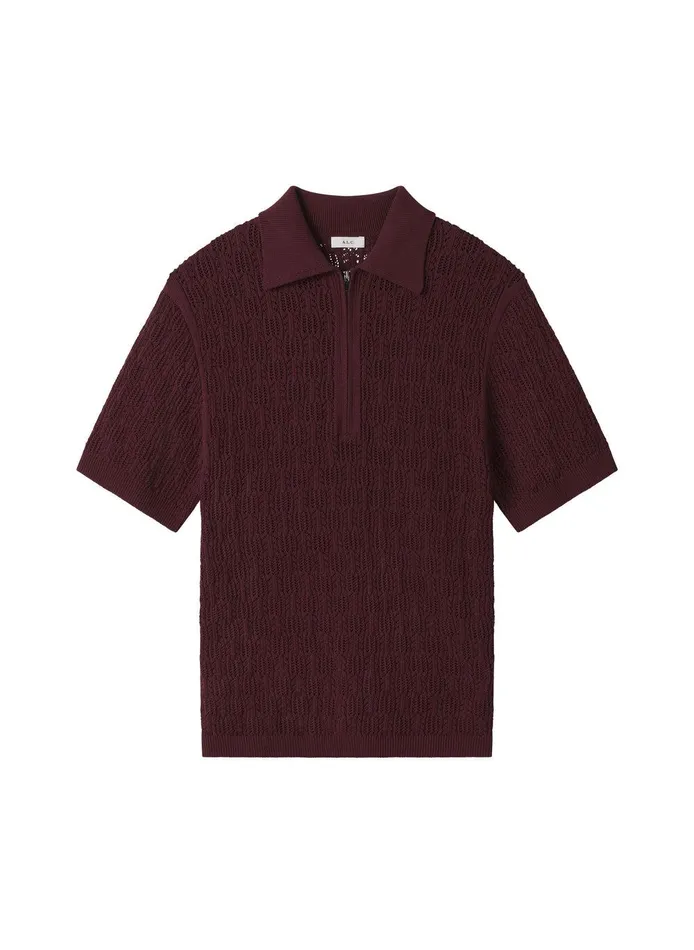 Women Reed Pointelle Knit Top Burgundy ALC Tops