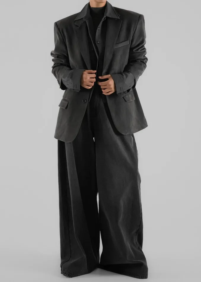 Women Renza Faux Suede Blazer 8211 Grey The Frankie Shop Outerwear