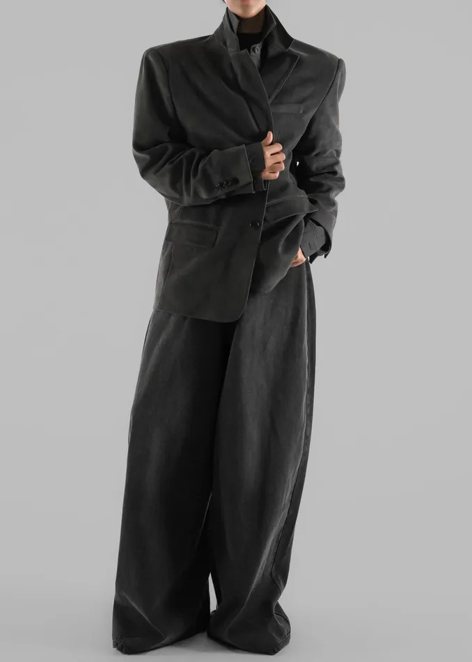 Women Renza Faux Suede Blazer 8211 Grey The Frankie Shop Outerwear
