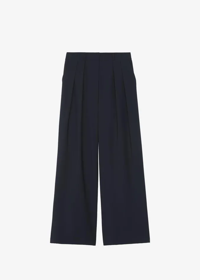 Women Ripley Pleated Trousers 8211 Navy The Frankie Shop Bottoms