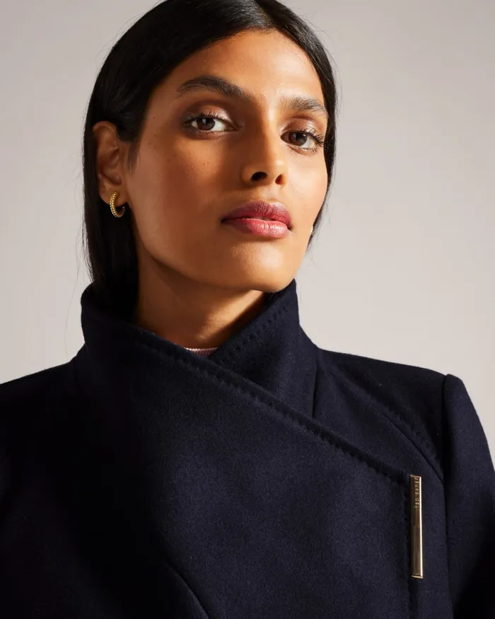 Women ROSESS 8211 Wool Wrap Short Coat Navy Ted Baker Coats and Jackets Women ROSESS 8211 Wool Wrap Short Coat Navy Ted Baker Coats and Jackets