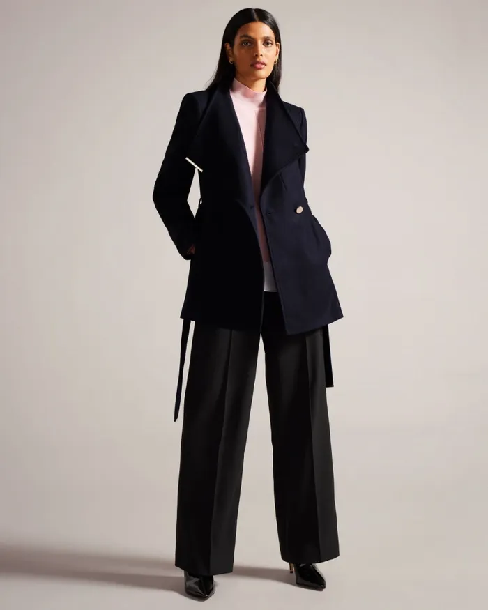 Women ROSESS 8211 Wool Wrap Short Coat Navy Ted Baker Coats and Jackets Women ROSESS 8211 Wool Wrap Short Coat Navy Ted Baker Coats and Jackets