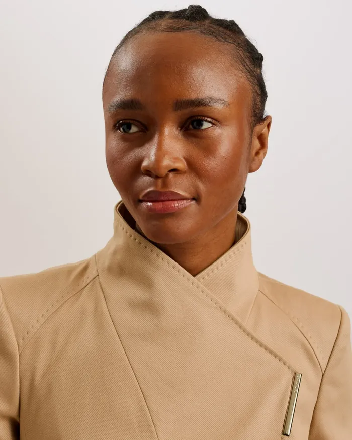Women ROSIAAS 8211 Short Wrap Trench Coat Browntan Ted Baker Coats and Jackets