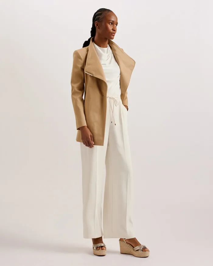Women ROSIAAS 8211 Short Wrap Trench Coat Browntan Ted Baker Coats and Jackets