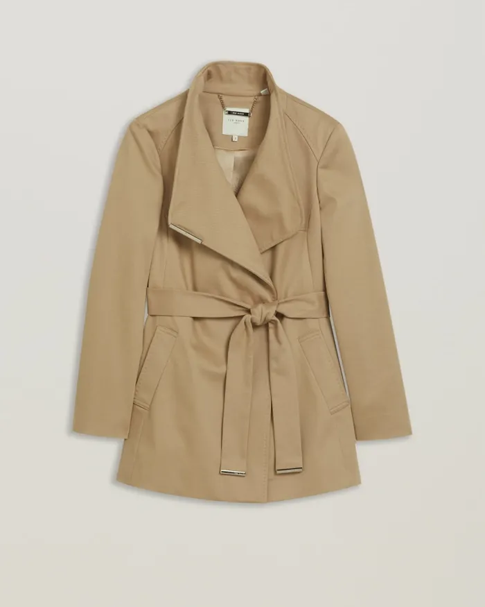 Women ROSIAAS 8211 Short Wrap Trench Coat Browntan Ted Baker Coats and Jackets