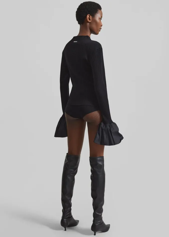 Women Rotate Knit High Neck Top 8211 Black The Frankie Shop Knitwear