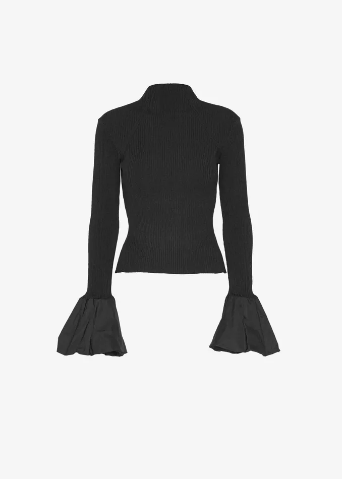 Women Rotate Knit High Neck Top 8211 Black The Frankie Shop Knitwear