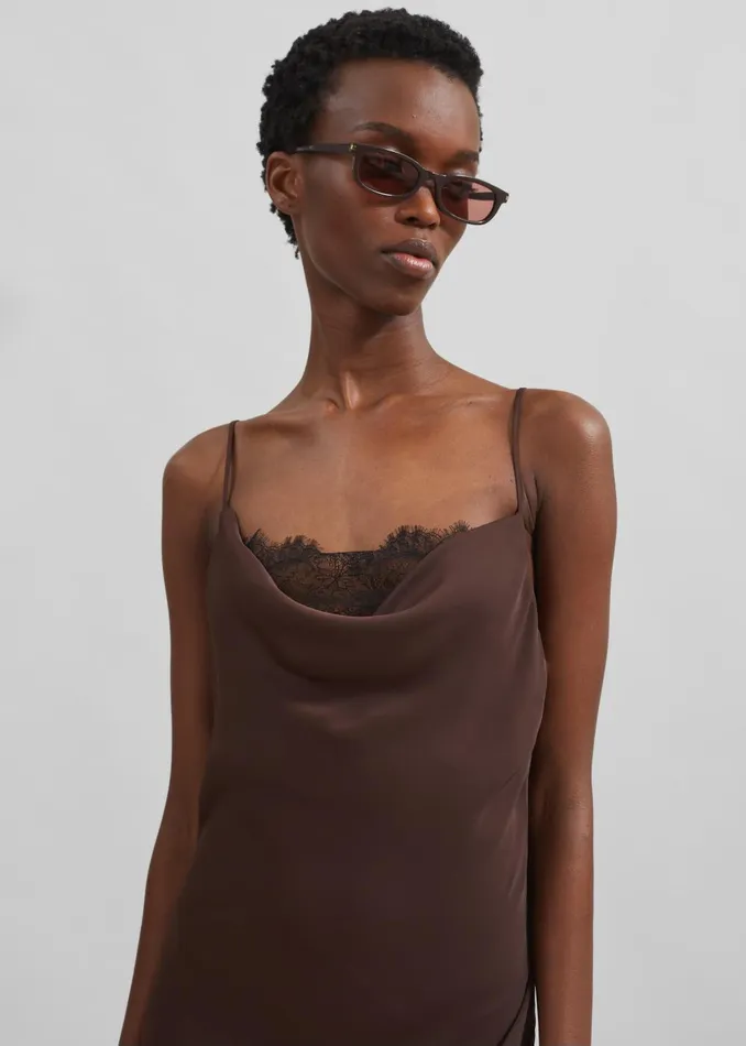 Women Rotate Lace Midi Slip Dress 8211 Chicory Coffee The Frankie Shop Dresses
