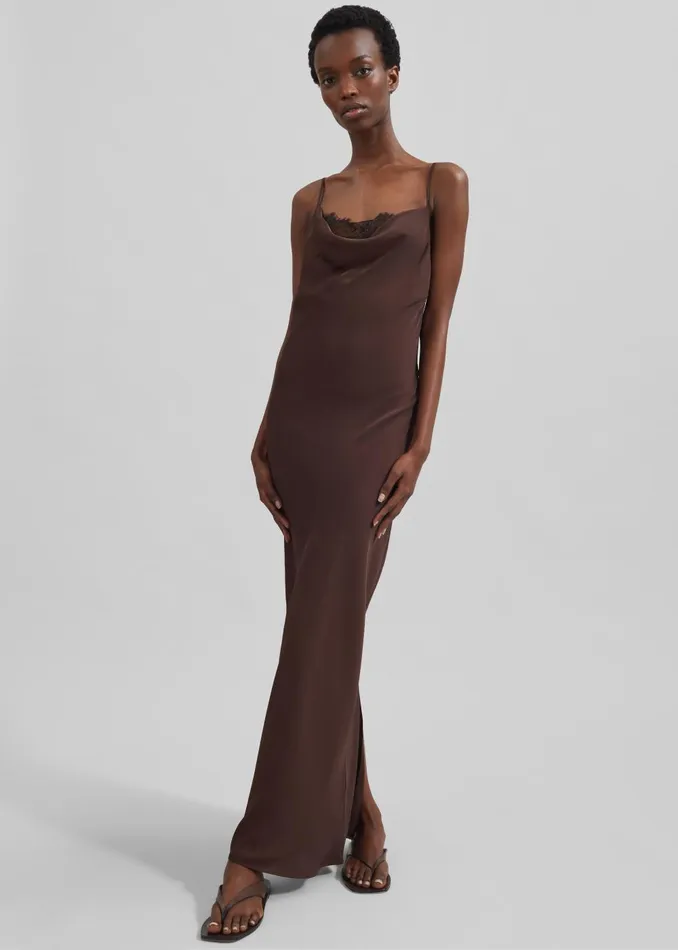 Women Rotate Lace Midi Slip Dress 8211 Chicory Coffee The Frankie Shop Dresses