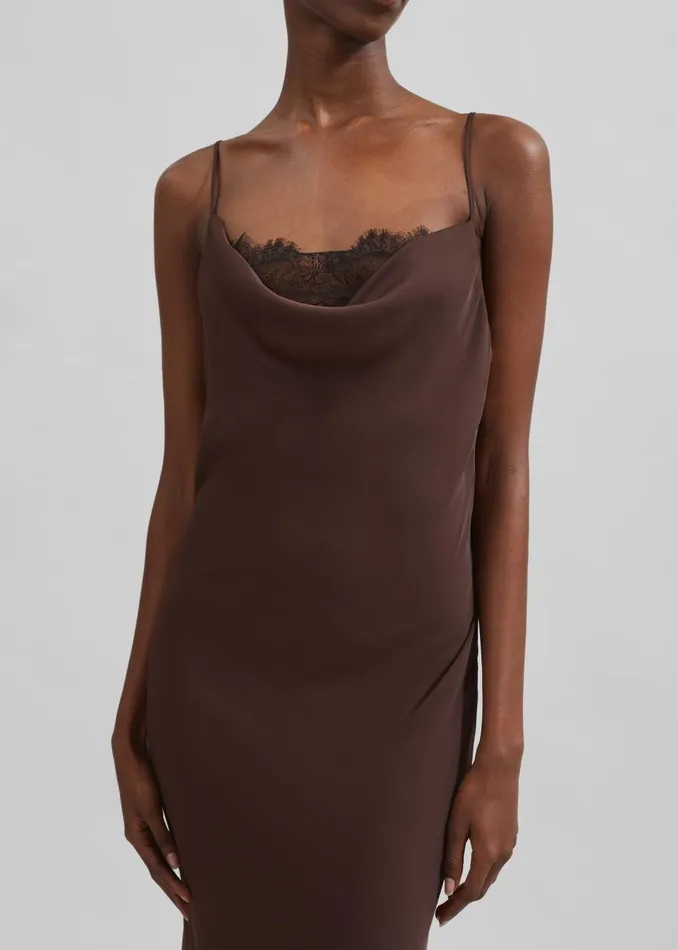 Women Rotate Lace Midi Slip Dress 8211 Chicory Coffee The Frankie Shop Dresses