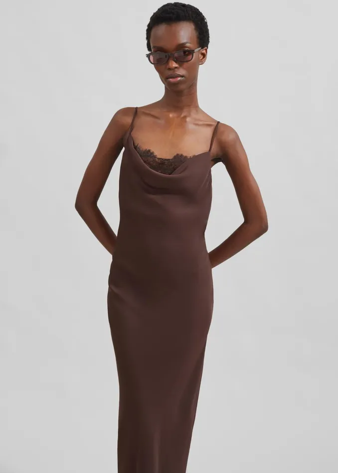 Women Rotate Lace Midi Slip Dress 8211 Chicory Coffee The Frankie Shop Dresses