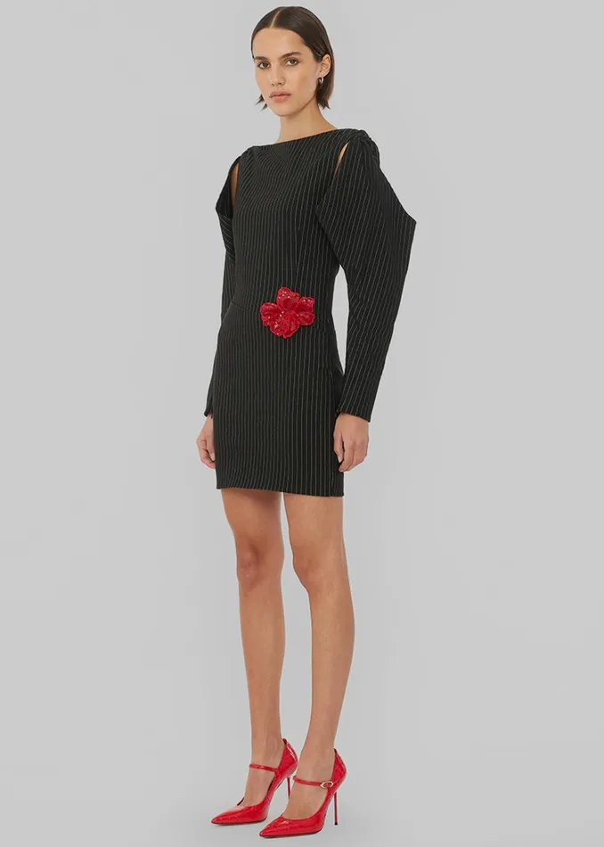 Women Rotate Stretchy Knotted Dress 8211 Black Pinstripe The Frankie Shop Dresses