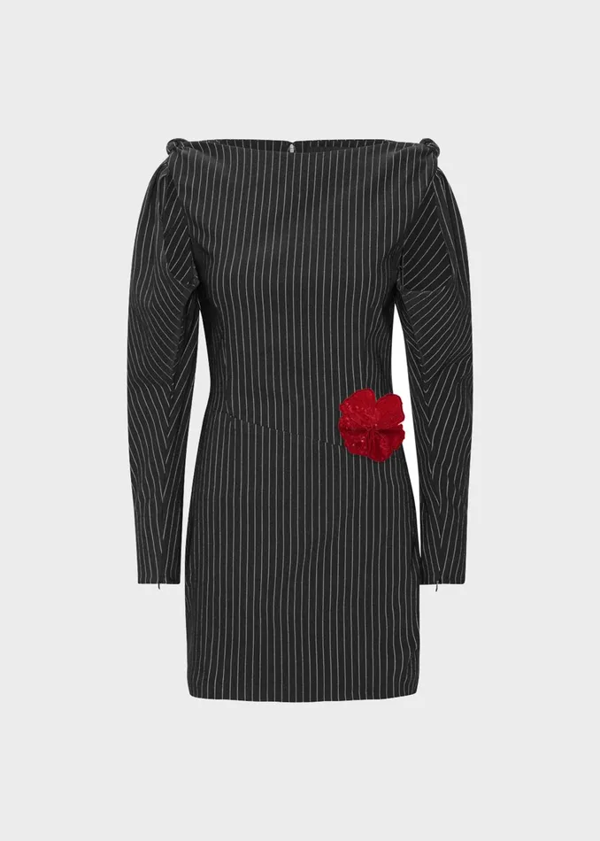 Women Rotate Stretchy Knotted Dress 8211 Black Pinstripe The Frankie Shop Dresses