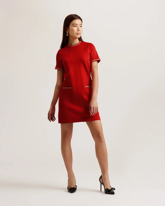Women ROZLIA 8211 Ponte Shift Dress Red Ted Baker Dresses Women ROZLIA 8211 Ponte Shift Dress Red Ted Baker Dresses