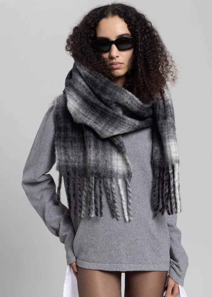 Women Samse Samse Alex Scarf 8211 Petrified Oak Checkered The Frankie Shop