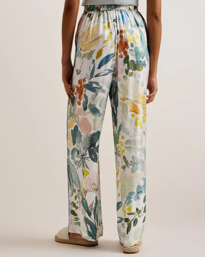 Women SARCA 8211 Floral Print Wide Leg Trousers Ivory Ted Baker Trousers and Shorts Women SARCA 8211 Floral Print Wide Leg Trousers Ivory Ted Baker Trousers and Shorts
