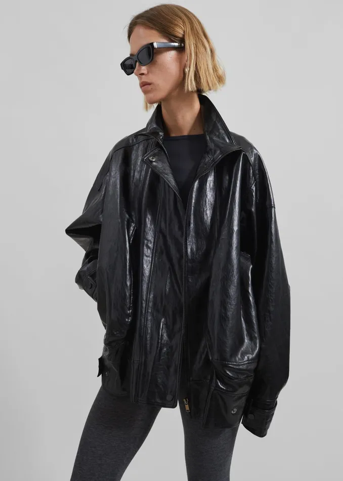 Women Savannah Faux Leather Jacket 8211 Black The Frankie Shop Outerwear