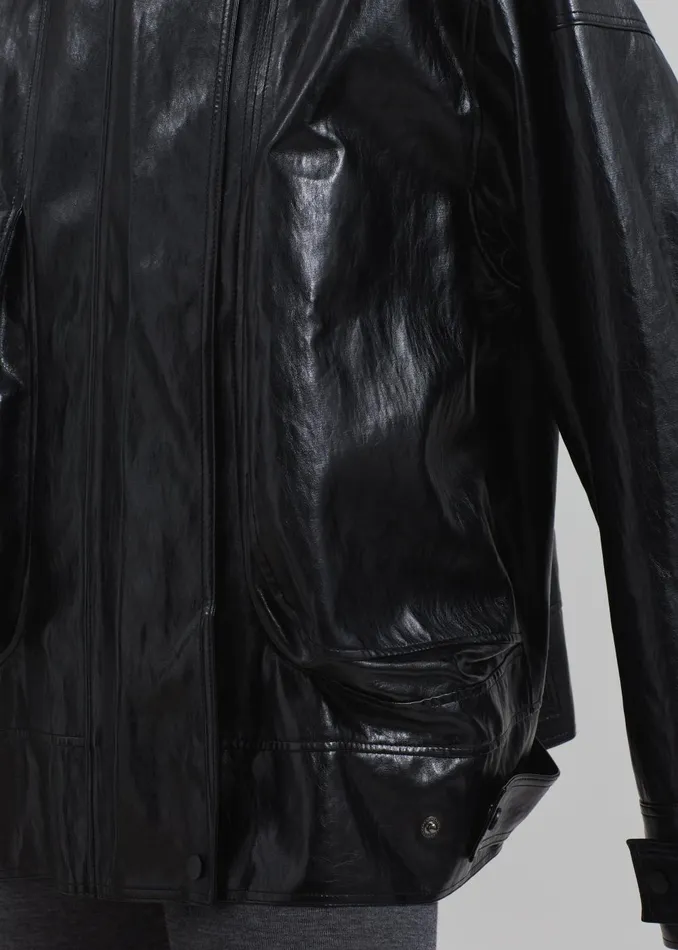Women Savannah Faux Leather Jacket 8211 Black The Frankie Shop Outerwear