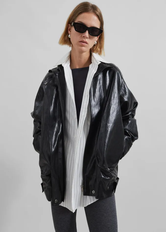 Women Savannah Faux Leather Jacket 8211 Black The Frankie Shop Outerwear