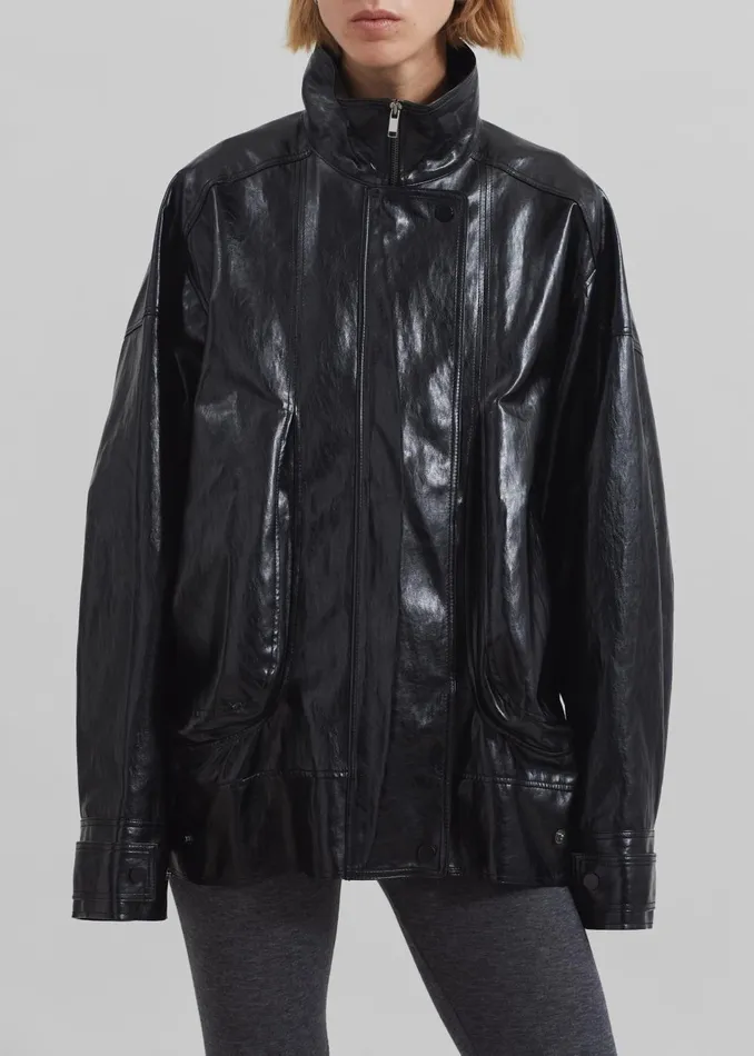 Women Savannah Faux Leather Jacket 8211 Black The Frankie Shop Outerwear