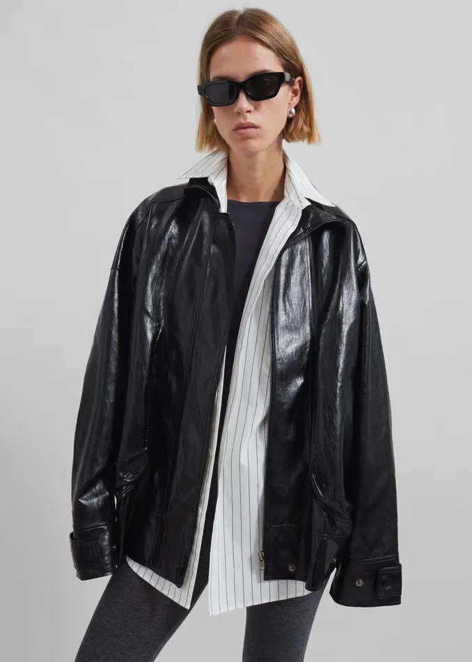 Women Savannah Faux Leather Jacket 8211 Black The Frankie Shop Outerwear