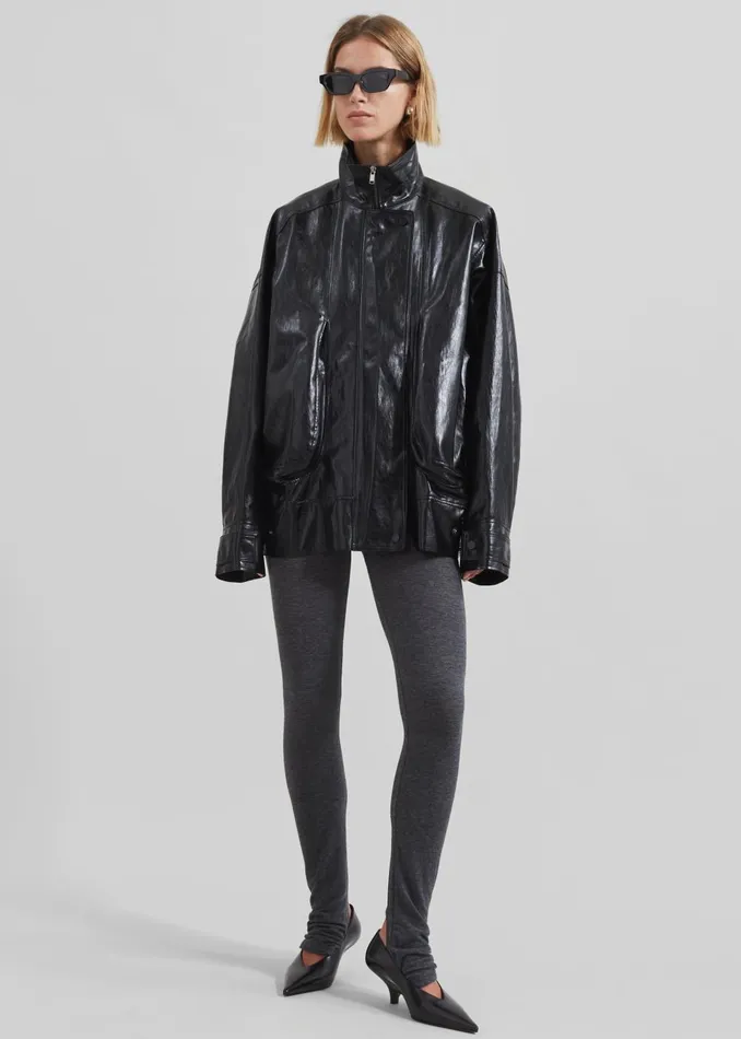 Women Savannah Faux Leather Jacket 8211 Black The Frankie Shop Outerwear