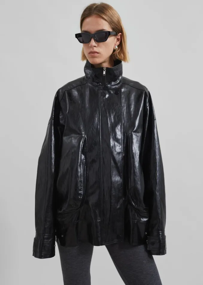 Women Savannah Faux Leather Jacket 8211 Black The Frankie Shop Outerwear