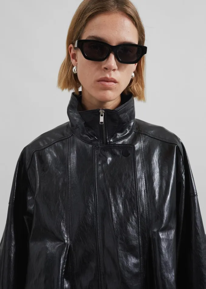 Women Savannah Faux Leather Jacket 8211 Black The Frankie Shop Outerwear