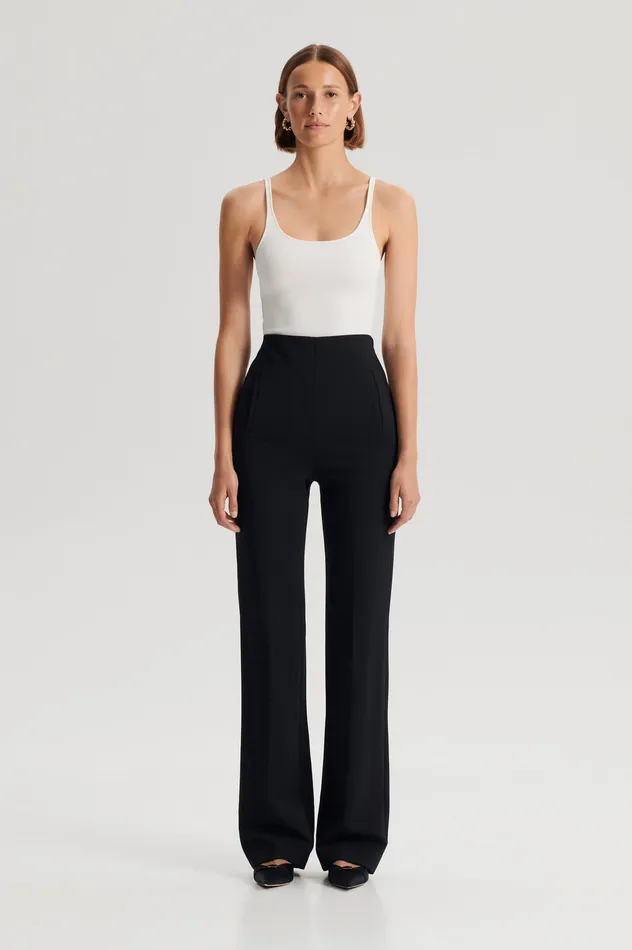 Women Scanlan Theodore CREPE KNIT RIB SINGLET CREAM Tops