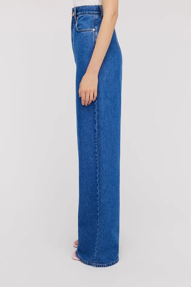Women Scanlan Theodore DENIM DRAPE LEG JEAN BLUE1175 Denim Women Scanlan Theodore DENIM DRAPE LEG JEAN BLUE1175 Denim