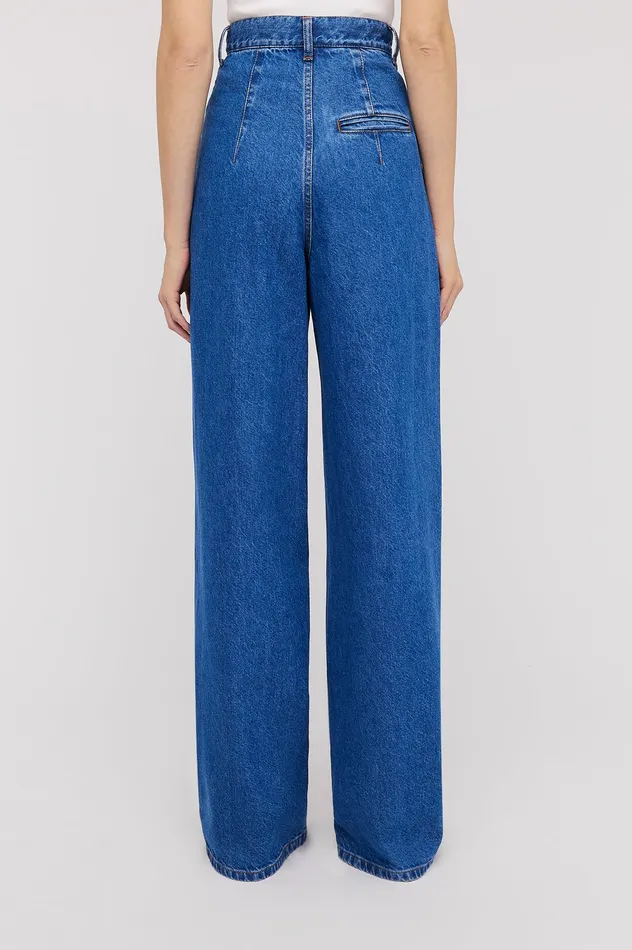 Women Scanlan Theodore DENIM DRAPE LEG JEAN BLUE1175 Denim Women Scanlan Theodore DENIM DRAPE LEG JEAN BLUE1175 Denim