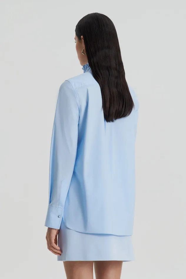 Women Scanlan Theodore PARACHUTE RUFFLE TRIM SHIRT TINTEDBLUE Shirts