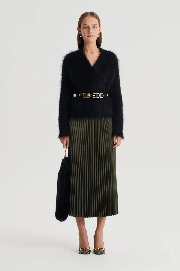 Women Scanlan Theodore TWILL PLEAT SKIRT JUNGLE Skirts