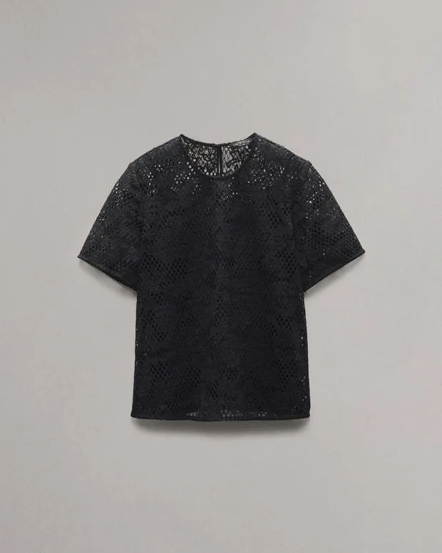 Women Shirts and Tops Rag and Bone Sammie Lace TShirt Black